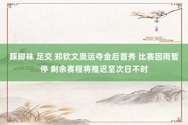 踩脚袜 足交 郑钦文奥运夺金后首秀 比赛因雨暂停 剩余赛程将推迟至次日不时