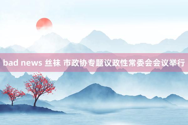 bad news 丝袜 市政协专题议政性常委会会议举行